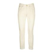 Slim-Fit Cream Jeans