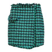 Grønne Houndstooth Shorts til Kvinder