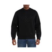 Sorte Sweaters med Crewneck og Lange Ærmer