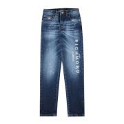 Regular Fit Distressed Jeans med Frontlogo