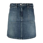 A-Line Denim Miniskirt