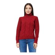 Rød Turtleneck Sweater til Moderne Kvinder