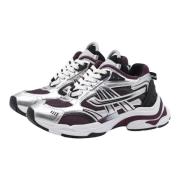 Sporty Race Sneaker med Patent Silver/Black/Plum Design