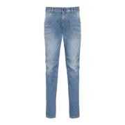 Slim-fit denim jeans med metal detaljer