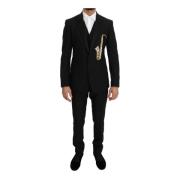 Sort Wool Silk Saxophone Slim Fit Suit