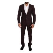 Bordeaux Stribet Slim Fit Suit