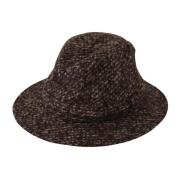 Grå Melange Tekstureret Tweed Hat