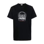 T-shirt med kranieprint - Sort