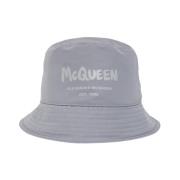 Grå Logo Print Bucket Hat