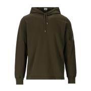 Lys Fleece Militærgrøn Hoodie