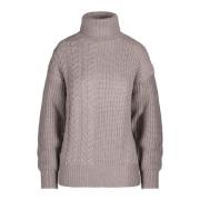 Kabelstrikket rullekrave sweater