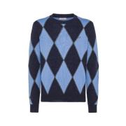 Blå Diamant Jacquard Sweater