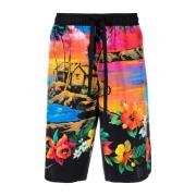 Tropisk Print Bermuda Shorts