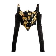 Chain Couture Velvet Corsage Top