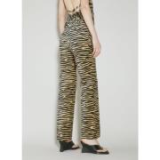 Tiger Print Straight Bukser