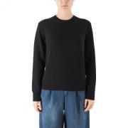 Creweck Sweater med Broderi