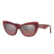 Bordeaux Cat-eye Solbriller med Gradient Pink Linser