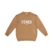 Brun Uld Sweaters med Fendi Roma Intarsia