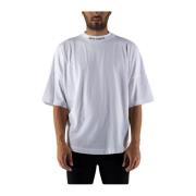 Printet Logo T-Shirt - Oversize Rund Hals Kort Ærme