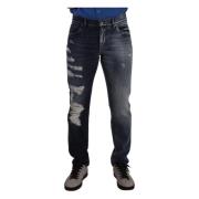 Blå Bomuld Almindelig Denim Jeans