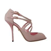 Pink Glitterede Strappy Hæle Sandaler