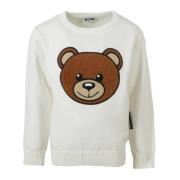 Hvid Sweater med Maxi Patch Teddy