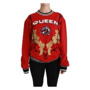 Rød Queen Love Paillet Sweater