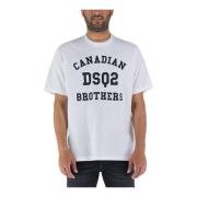 Hvid Bomuld T-Shirt fra Canadian Brothers