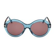 Transparent Blå Oval Solbriller