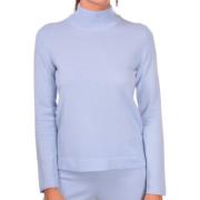 Blå Cashmere Sweater med Minimalistisk Design