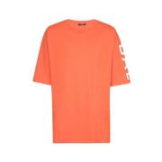 Mørk Orange Oversize Bomuld T-Shirt