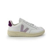 Hvide Sneakers med Pink V og Magenta Hæl