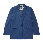 Lussima Blazer med Pinstripe Print