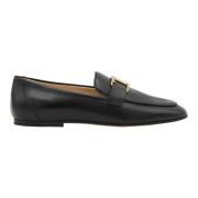 Sorte T-logo læder loafers