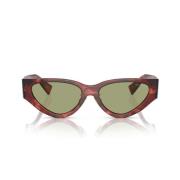 Moderne Cat-Eye Solbriller med Grønne Spejlede Linser