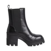 Chunky Heeled Chelsea Boot - Sort