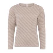 Særlig Ternet Pullover Bluse i Bark Beige