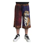 Multifarvet Tiger Print Shorts