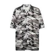 Grå Camouflage Print Skjorte til Mænd