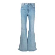 Blå Jeans med Brede Ben til Kvinder