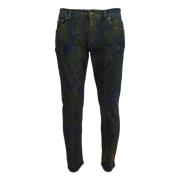 Blå Grøn Skinny Bomuld Denim Jeans