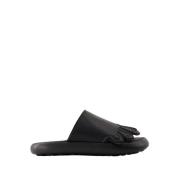 Sorte Læder Slip-on Sandaler