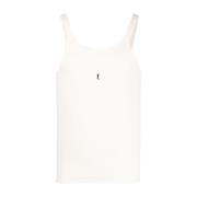 Logo-Broderet Ribstrikket Tanktop