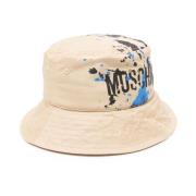 Beige Hat med Skal Maling Splatter