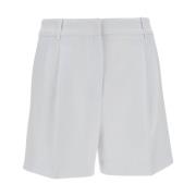 Højtaljede hvide Bermuda shorts