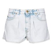 Snow Wash Denim Shorts