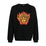 Sort Sweater med Medusa Flame Logo