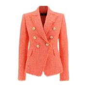 Orange Blazer med knaplukning