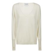 LILIBET Cashmere Sweater med bred V-hals