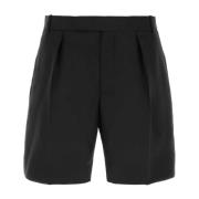 Sorte uld Bermuda shorts